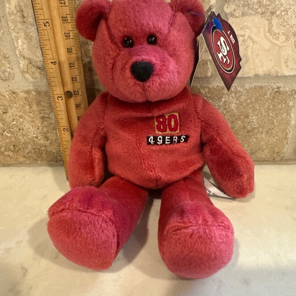 NEW! VTG 1998 NFL 49ers Jerry Rice #80 Collectible Beanie Pro Bear 8.5” W/Tags